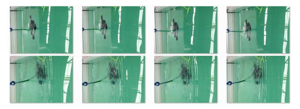 Figure 19. Experimental test image (yaw then heave) during test in water tank