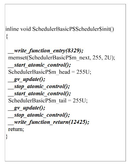 Figure 4.1. An example of instrumented code for recording