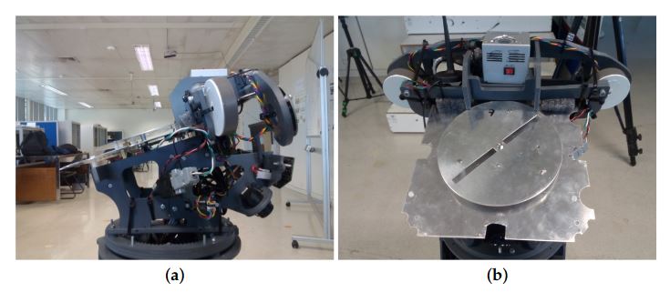 Figure 1. Radio-Frequency Identification (RFID) antenna attached to the head frame of the MOnarCH robot